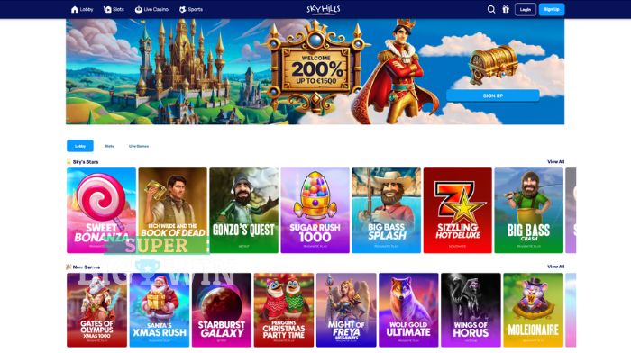 SkyHills Casino interface